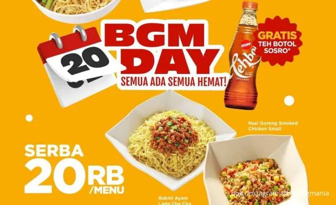 Promo Bakmi GM BGM Day 17-19 Juli, Menu Favorit Mulai Rp 20.000-an Free Teh Botol