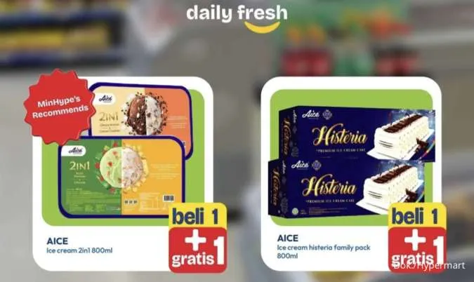 Promo Hypermart Weekday 18-20 November 2025, Beli 1 Gratis 1 Es Krim Aice-Haagen Dazs