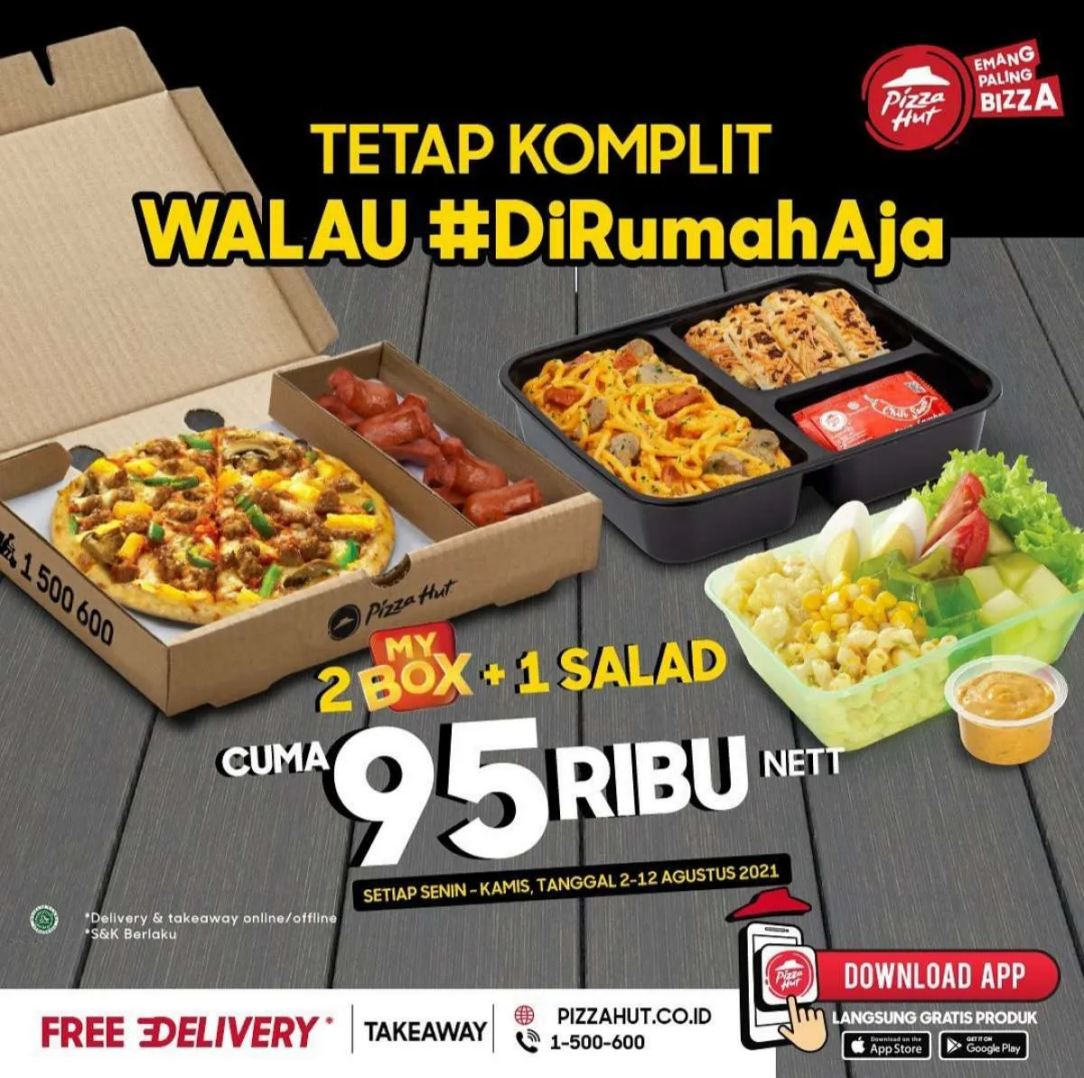 Promo Pizza Hut Agustus 2021, Paket Pasta, Pizza, dan Salad Cuma 95 Ribu
