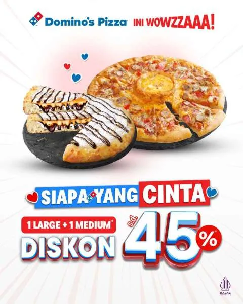 Promo Dominos Pizza Siapa yang Cinta Diskon 45%