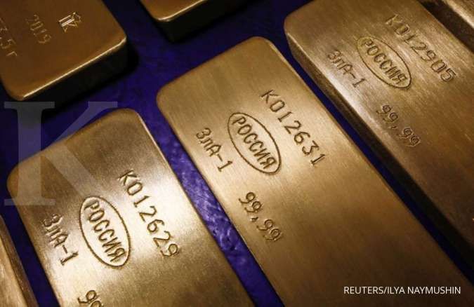 Sore hari, harga emas spot menguat tipis ke level US$ 1.775 per ons troi