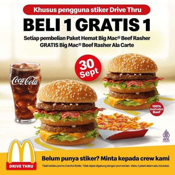 Promo McD Spesial 30 September 2022, Promo Big Mac Burger Beli 1 Gratis 1