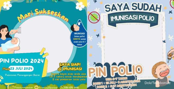 25 Twibbon PIN Polio 2024, yuk Pakai Bingkainya untuk Wujudkan Generasi Sehat 