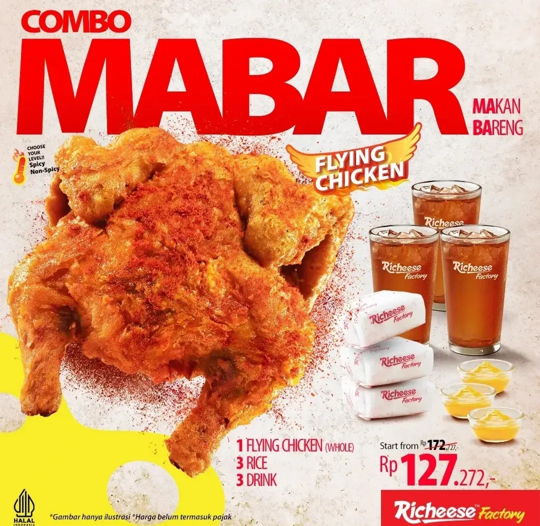 Promo Richeese Factory Combo Mabar Flying Chicken