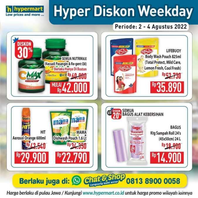 Katalog Promo Hypermart Hyper Diskon Weekday Periode 2-4 Agustus 2022
