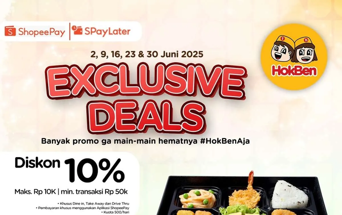 Promo HokBen dengan ShopeePay dan SPayLater Bulan Juni 2025, Ada Banyak Diskon