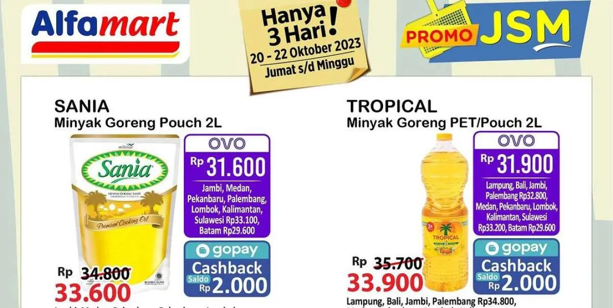 Promo JSM Alfamart 20-22 Oktober 2023, Minyak Goreng Lebih Murah dengan OVO dan Gopay