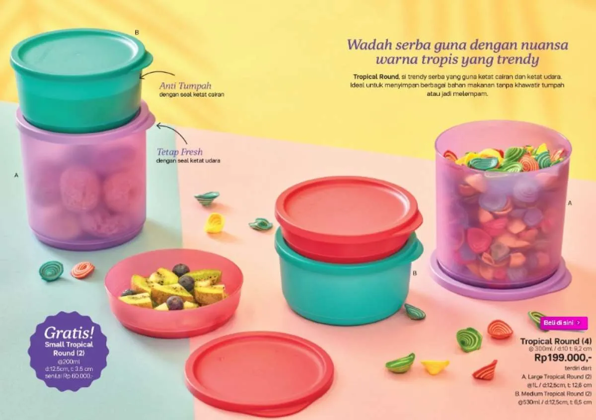 Harga murah Canister, Lolly Pop, Summer Cup dll di brosur promo Tupperware Juni 2021