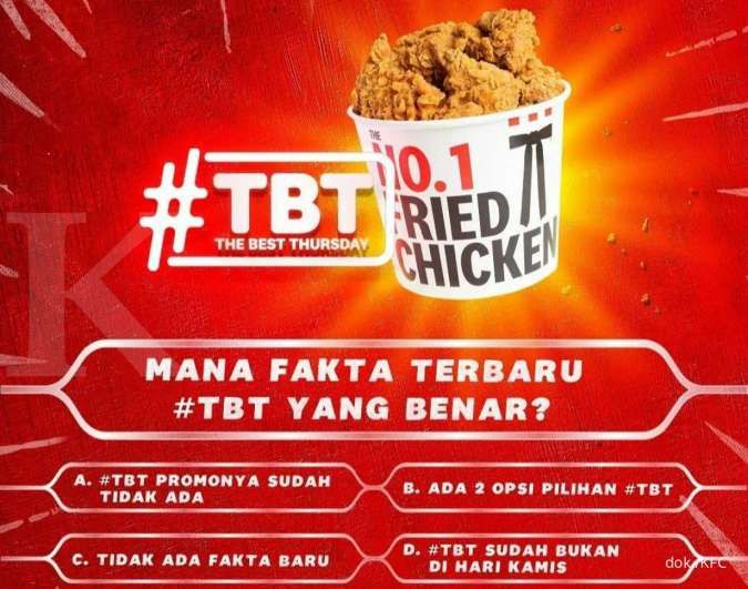 Promo Akhir Tahun KFC 30 Desember 2021, Paket TBT 1 atau TBT 2 Cuma Rp 115.000 nett