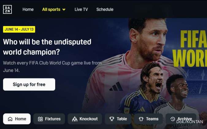 Streaming Piala Dunia Antarklub 2025 di DAZN