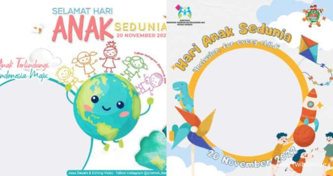 45 Twibbon Hari Anak Sedunia 2024 Desain Lucu dan Menarik Jadi Foto Profil