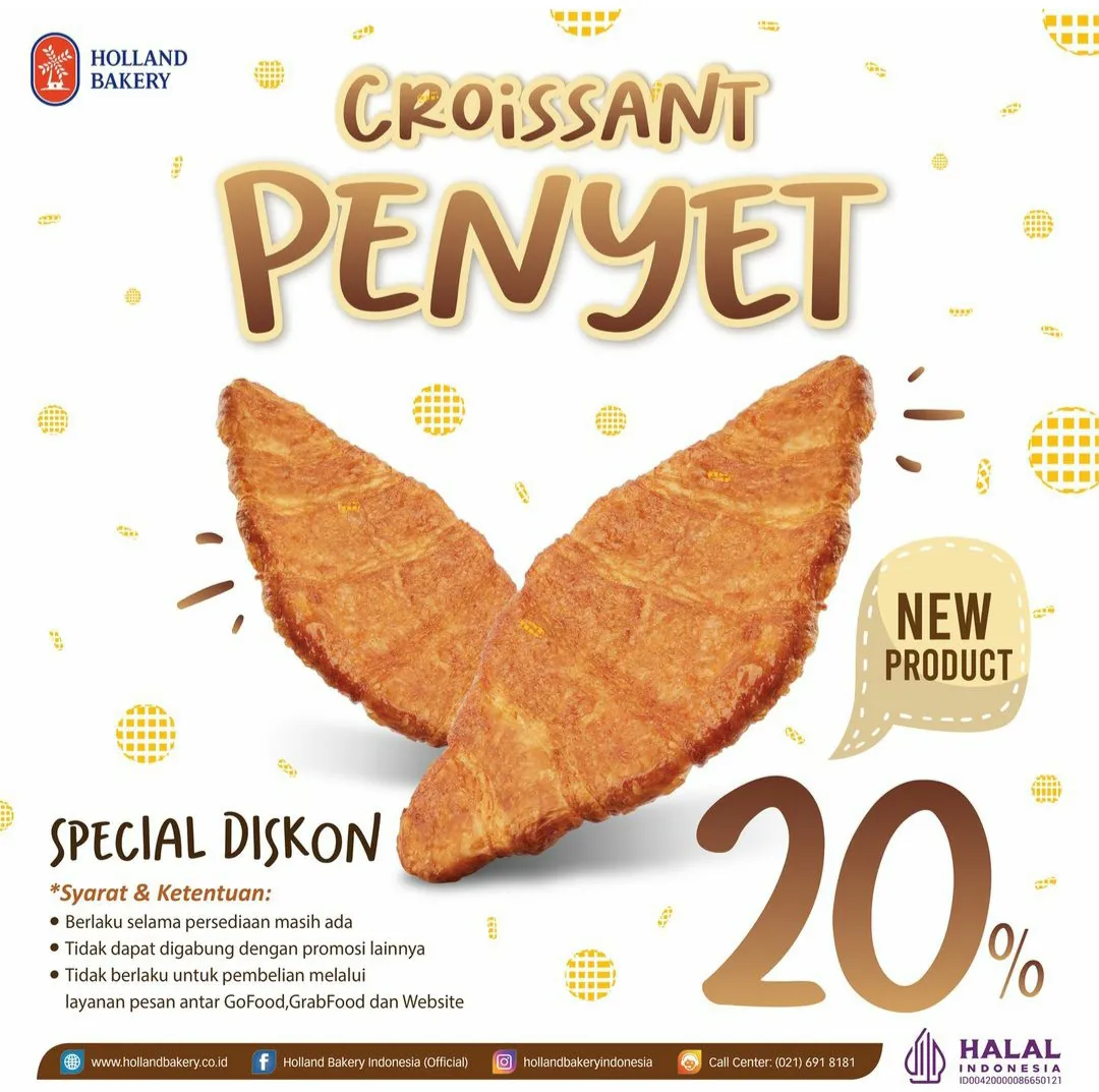 Holland bakery menu baru Croissant Penyet