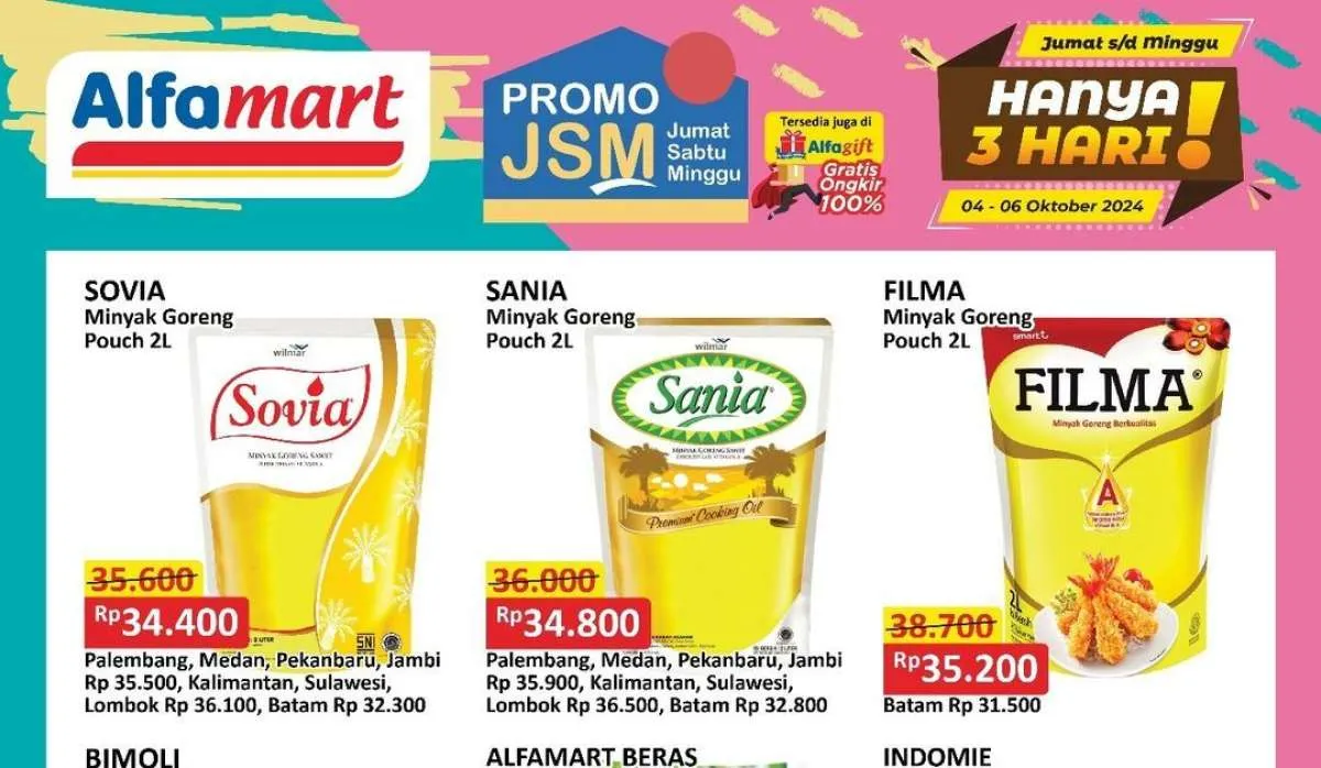 Promo Minyak Goreng Weekend di Superindo, Alfamart dan Indomaret Oktober Terbaru