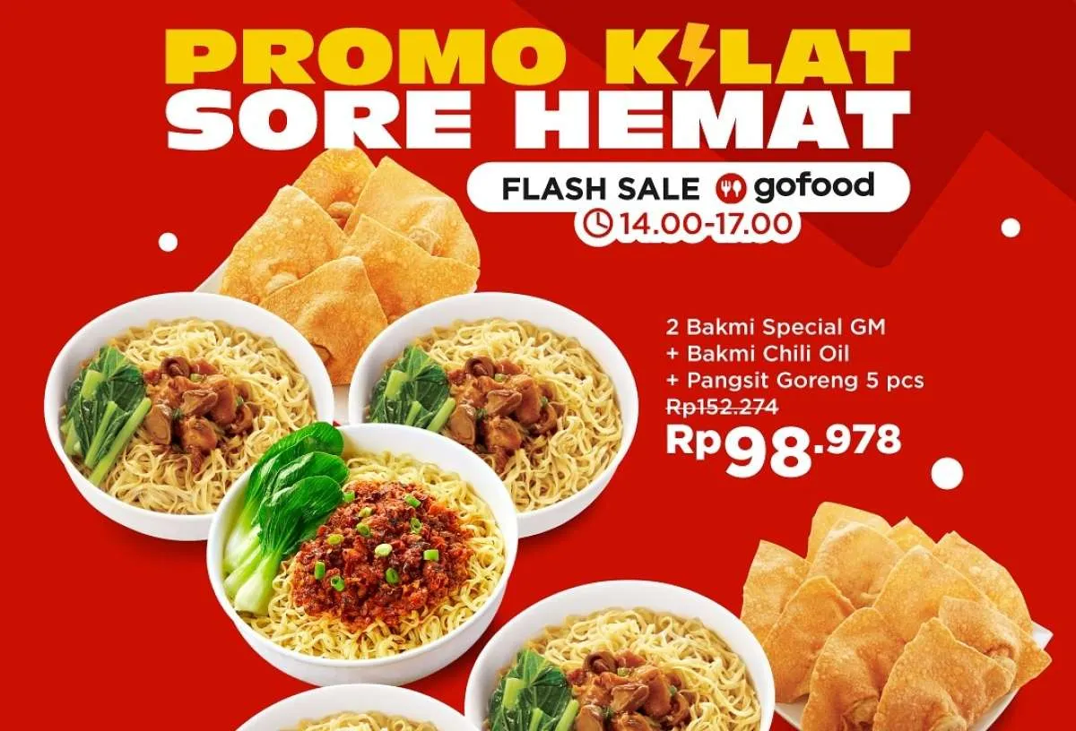 Promo Kilat Sore Hemat Bakmi GM Juli 2025 Via GoFood, Paket Ramean Harga Spesial