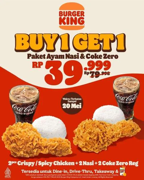 Promo Burger King Hemat Buy 1 Get 1