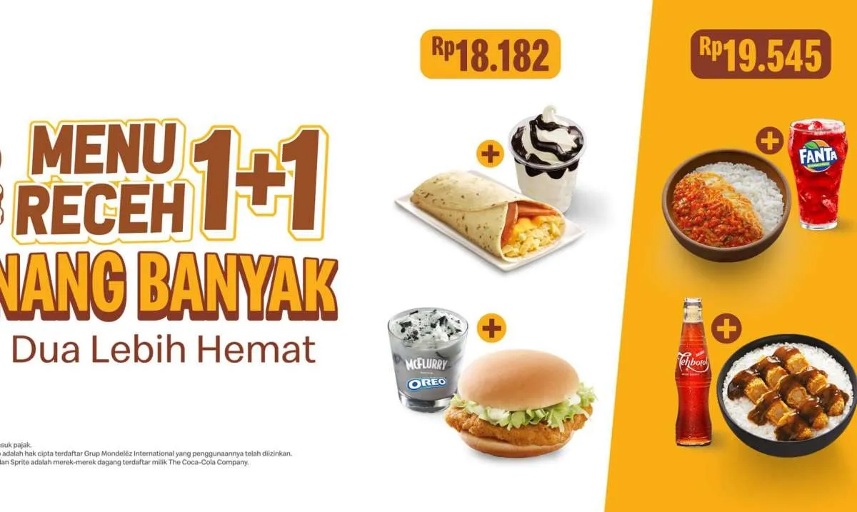 Promo McD Desember 2021, Menu Receh 1+1 Bisa Pilih 2 Menu Cuma Rp 18.000