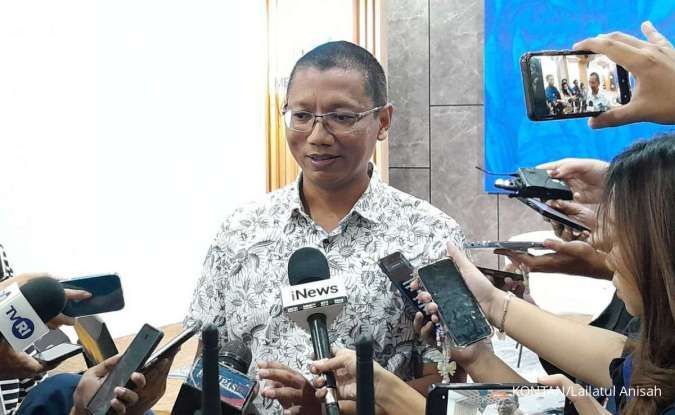 Pendiri produsen susu ikan Berikan Protein, Yogie Arry saat konferensi pers di KKP, Jakarta (17/9/2024).