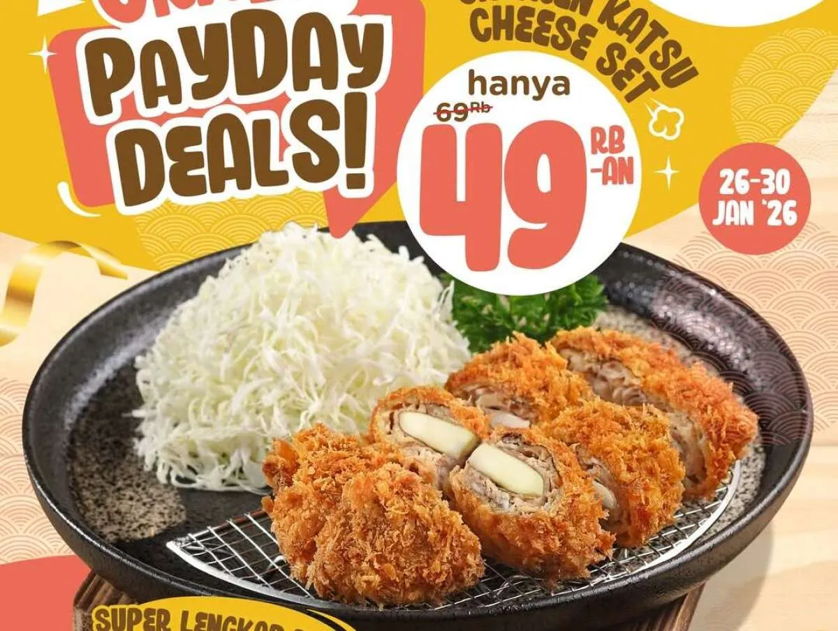 Momen Gajian Lebih Hemat, Promo Chicken Katsu Cheese Set Lengkap Cuma Rp 49.000-an