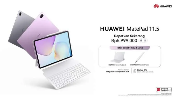 Huawei MatePad 11,5 Siap Meluncur di Indonesia, Segini Harga Tablet Entry Level Ini
