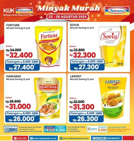 Promo Minyak Murah di Indomaret 22-28 Agustus 2024