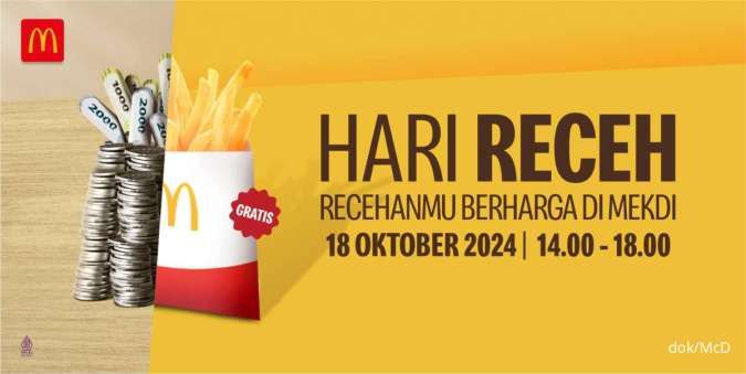 Promo McD Hari Receh 18 Oktober 2024, Gratis Kentang Tiap Bayar Pakai Uang Receh