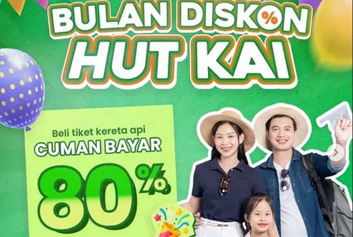 Diskon Tiket Kereta Api September 2025 Spesial HUT KAI, Cuma Bayar 80%