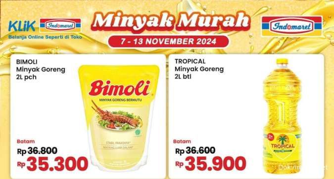 Promo Indomaret Minyak Murah Periode 7-13 November 2024, Harga Mulai Rp 31.000!