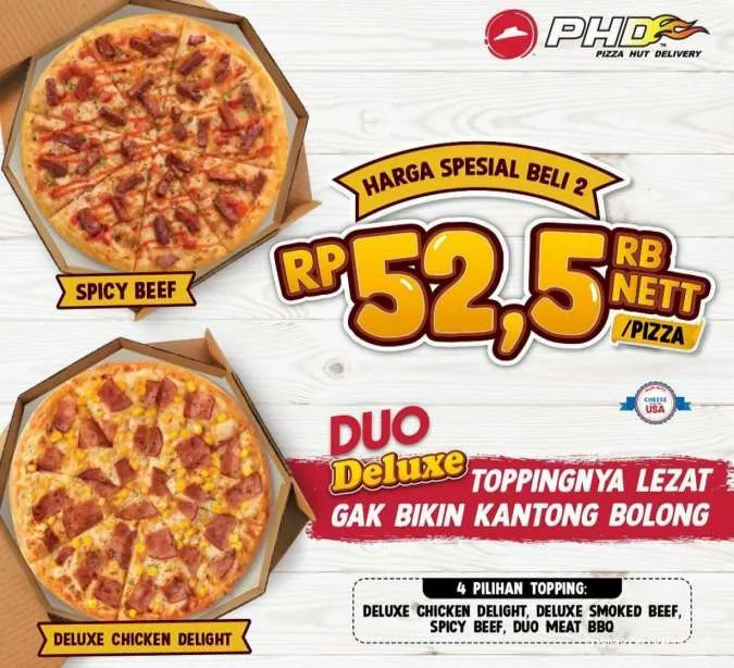 Promo PHD Duo Deluxe sepanjang 2022 di Outlet Pizza Hut Delivery