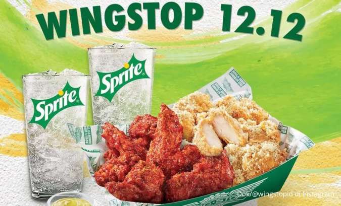 Promo 12.12 di Wingstop 5-12 Desember 2024, 12 Ayam dan 2 Sprite Harga Spesial