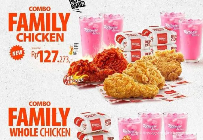 Promo Richeese Factory Combo Family, 2 Paket Komplit Rame-Rame Harga Spesial