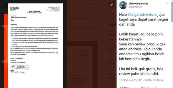 Viral keberatan Eiger dengan Youtuber, CEO Eigorindo akui bersalah