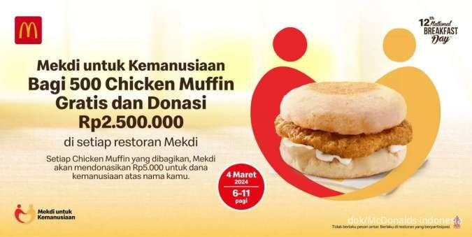 Promo McD Bagi-Bagi Gratis Sarapan Chicken Muffin di 12th National Breakfast Day