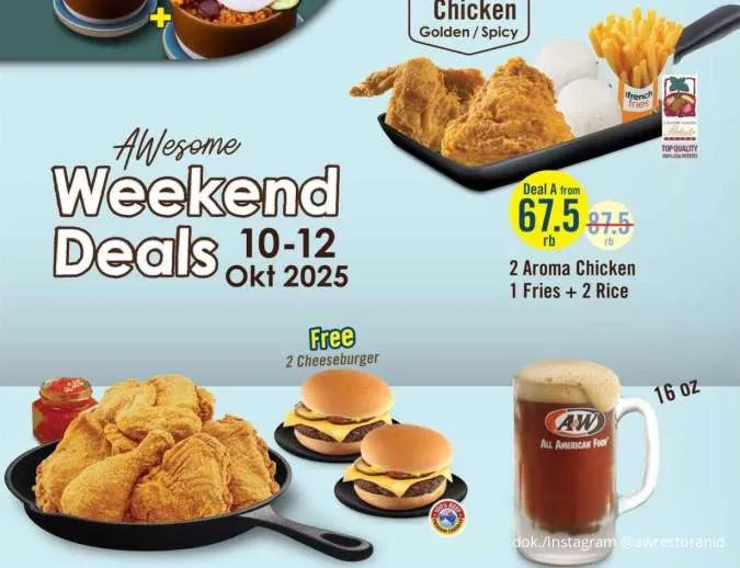 Makan Rame Asyik Harga Hemat, Cuma di Promo A&W Weekend Deals 10–12 Oktober