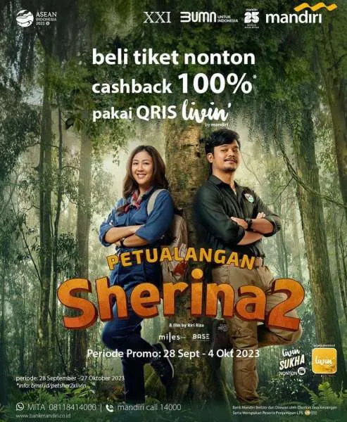 Promo Cinema XXI Film Petualangan Sherina 2 Cashback 100% via Bank Mandiri