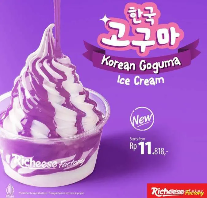 Richeese Factory menu Korean Goguma Ice Cream