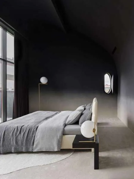 kamar tidur cat ombre hitam putih
