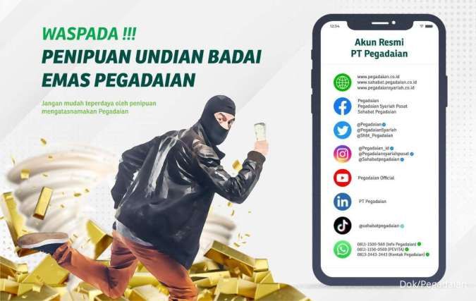 Waspada! Penipuan Mengatasnamakan Undian Badai Emas Pegadaian