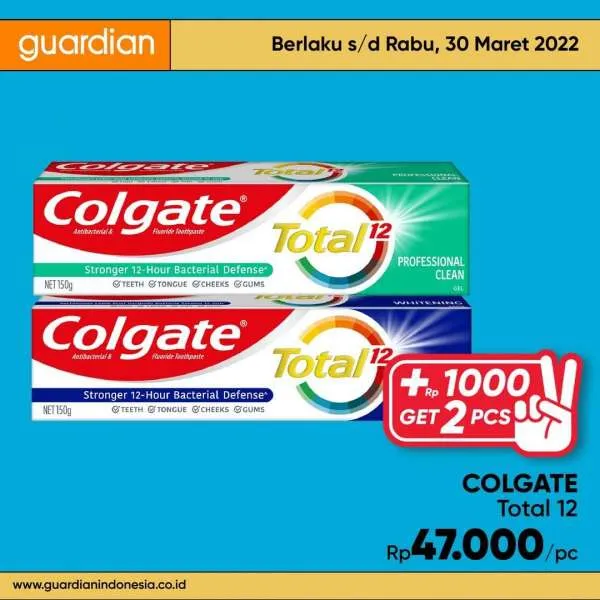 Promo Guardian +1000 Get 2 Pcs Periode 24-30 Maret 2022