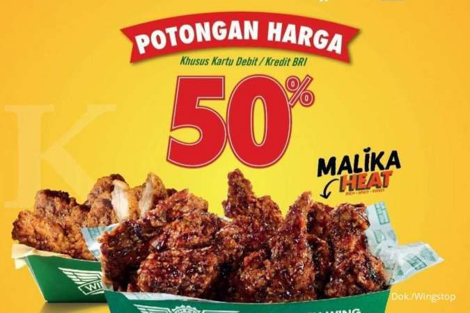 Promo Wingstop Oktober 2021, Diskon 50% Khusus Pengguna Kartu Debit dan Kredit BRI