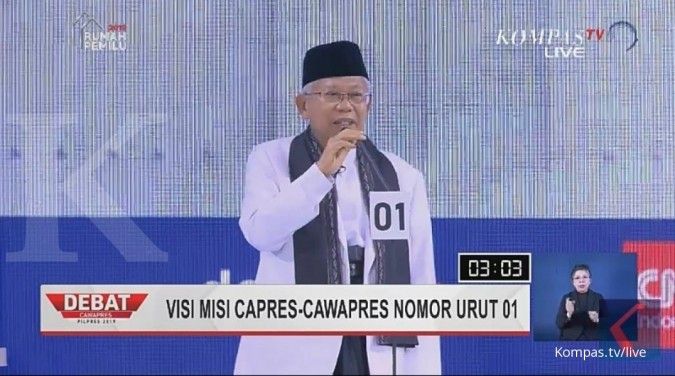 Ma'ruf Amin tawarkan tiga kartu sakti menuju visi Indonesia Maju
