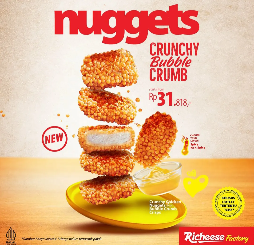 Richeese factory menu baru Nuggets Crunchy Bubble Crumb