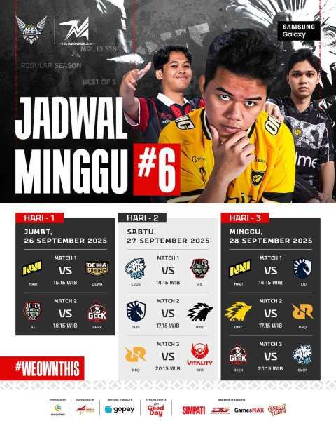 Jadwal MPL ID S16 week 6
