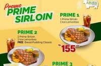 Promo Abuba Steak Prime Sirloin sampai 3 Agustus, 3 Paket Harga Spesial + Bonus Menu