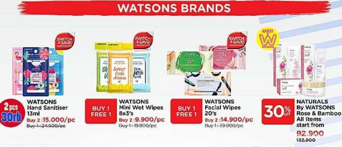 Promo Watsons Weekend Special Diskon s/d 50% Periode 10-13 Maret 2022