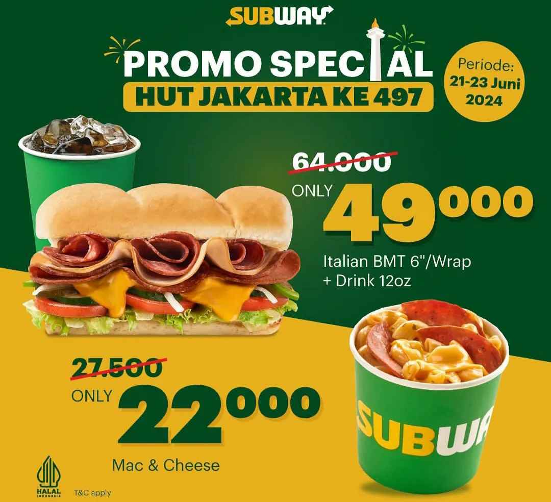Subway Promo HUT ke-497 Jakarta