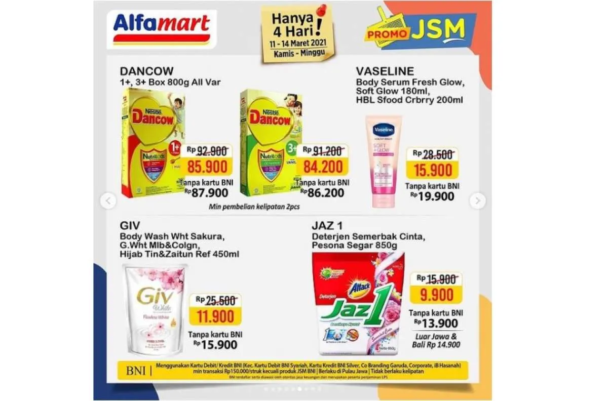  Promo JSM Alfamart hari ini terakhir, Minggu 14 Maret 2021!