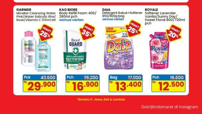 Promo Indomaret Weekend Awal Juni 2025, Deterjen Daia hingga Garnier Hemat 25%