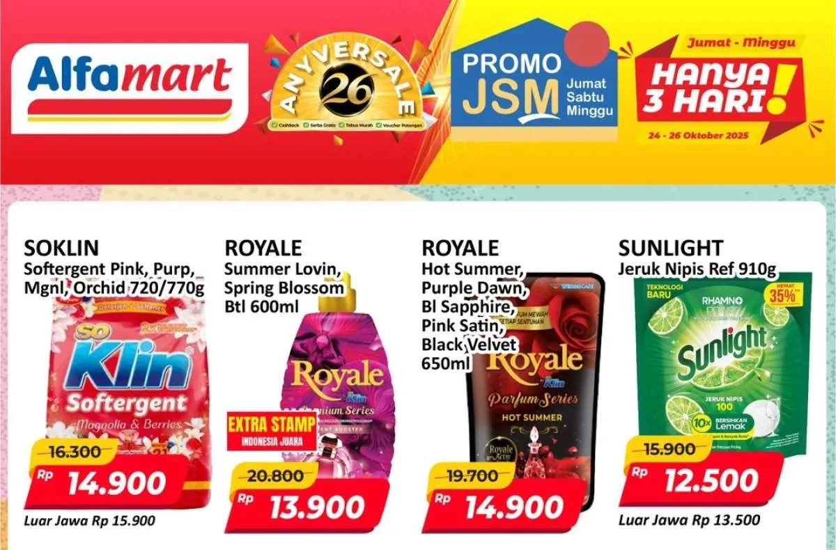 Katalog Promo JSM Alfamart: Diskon So Klin, Sunlight, Minyak Goreng