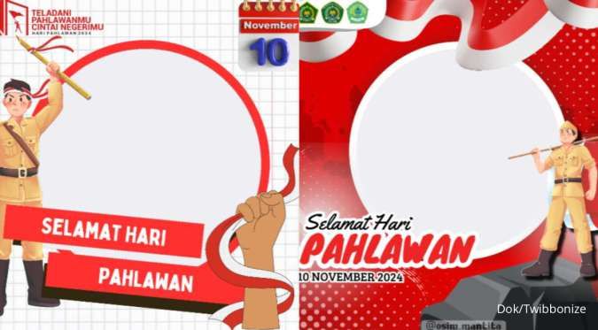 Kumpulan Twibbon Hari Pahlawan 2024 Desain Terbaru dan Dapat Diunduh Gratis