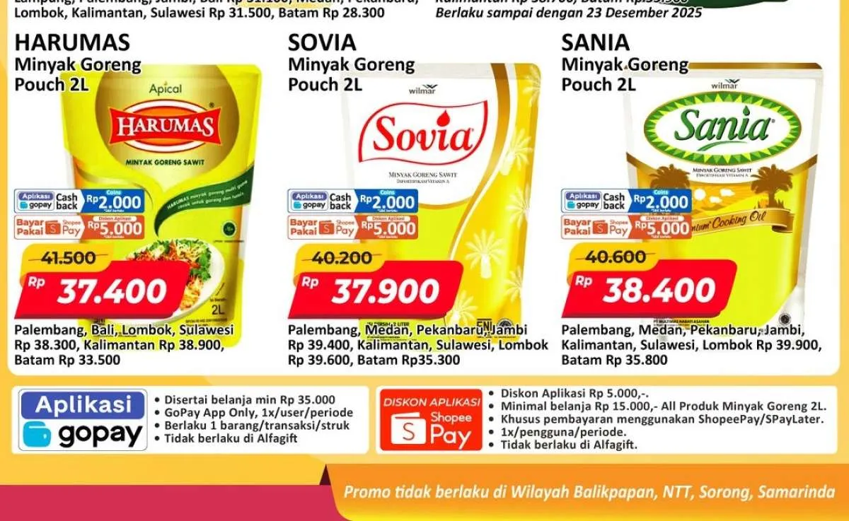 Promo Minyak Goreng di Alfamart 19-24 Desember 2025, Sania & Sovia Hemat
